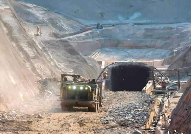delivering machines in a copper mine