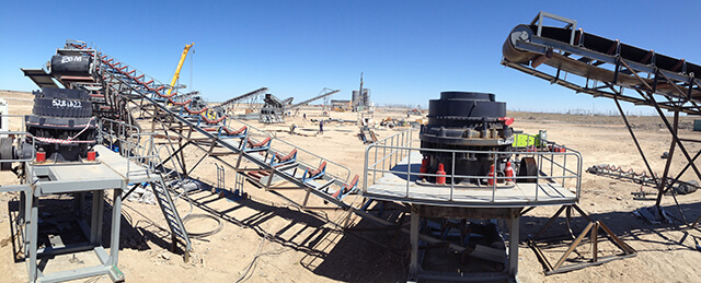 The compound cone crushers on site.