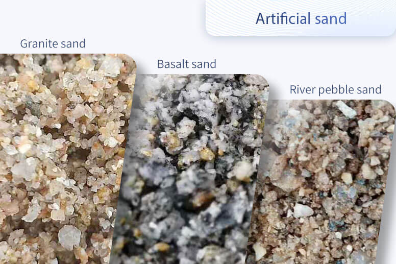Different kinds of artificial sand