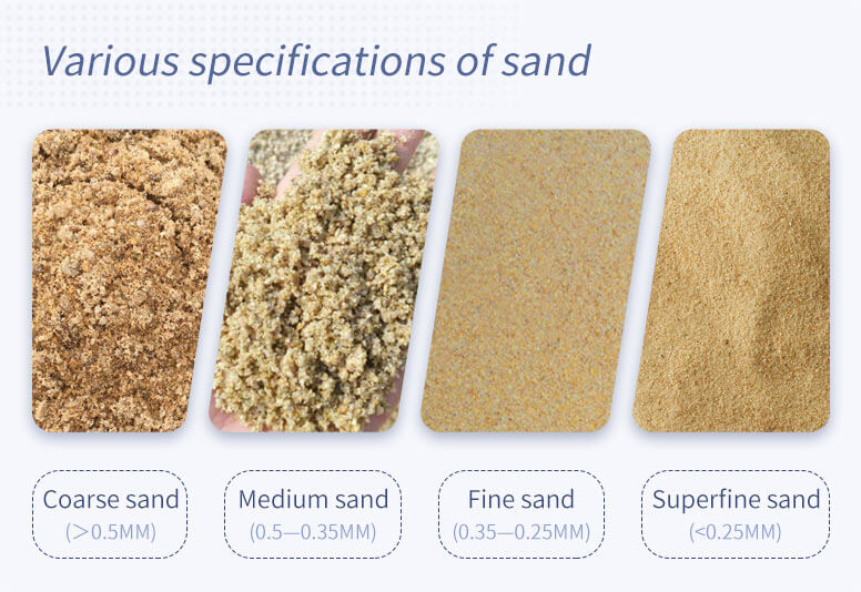 Various specifications of artificial sand