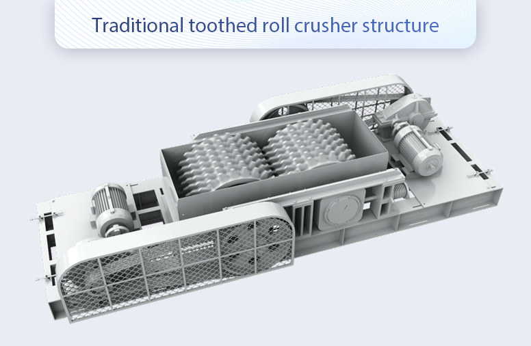 Traditional toothed roll crusher structure